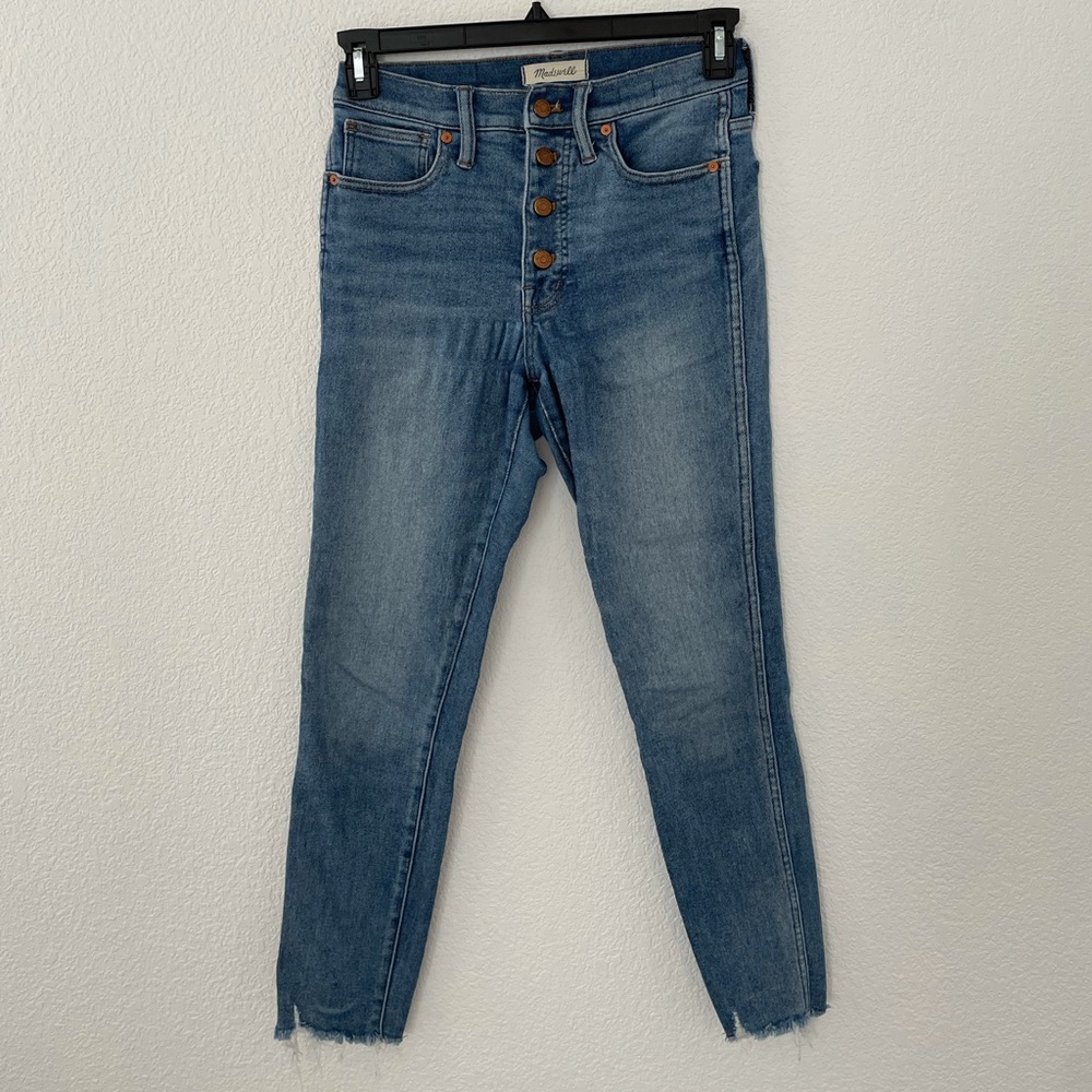 Madewell 10” High Rise Jeans with Frayed Bottoms